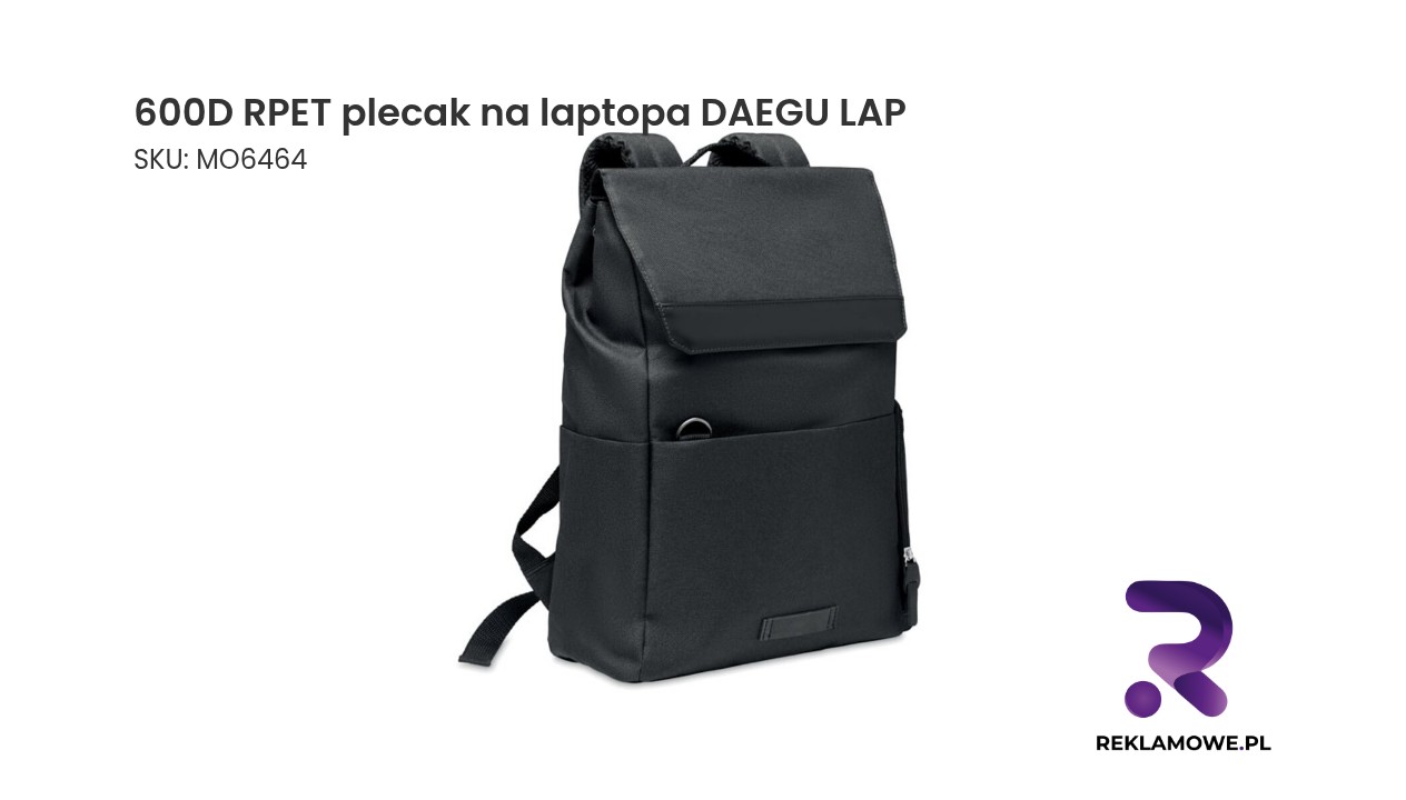 600D RPET plecak na laptopa DAEGU LAP 600D RPET plecak na laptopa DAEGU LAP – ekologiczny plecak na laptopa z materiału z recyklingu