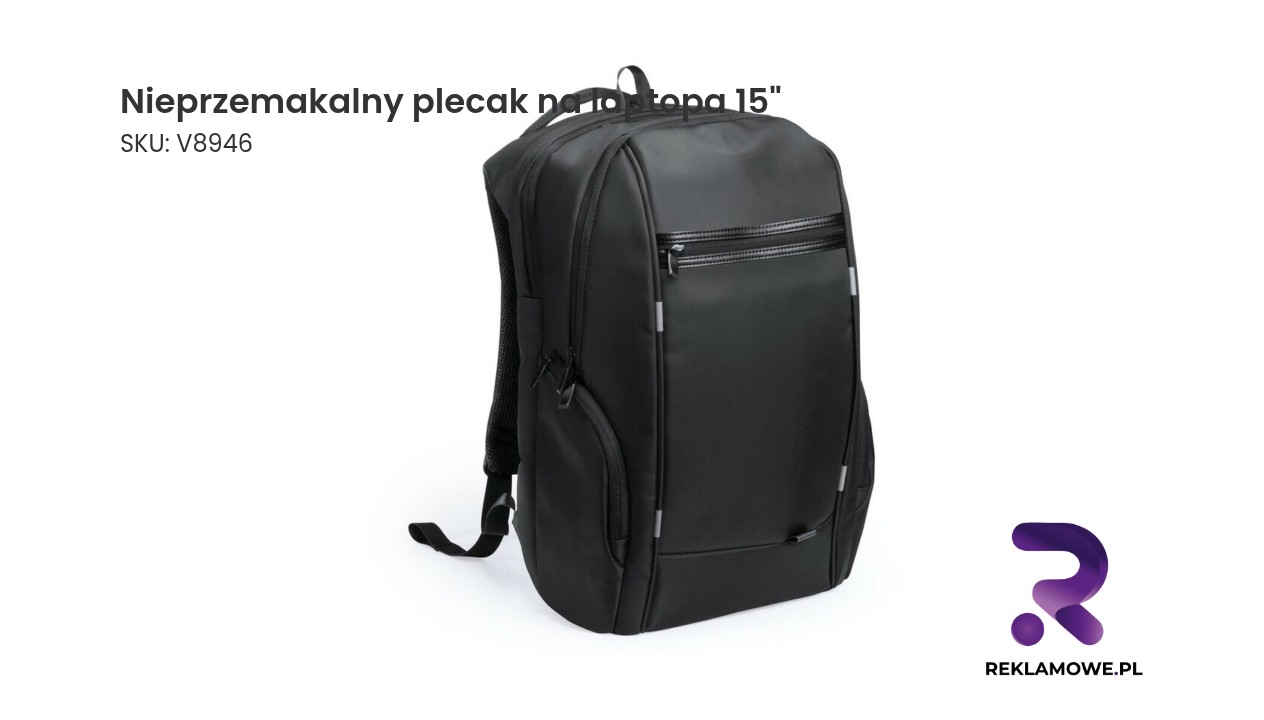 Nieprzemakalny plecak na laptopa w kolorze czarnym