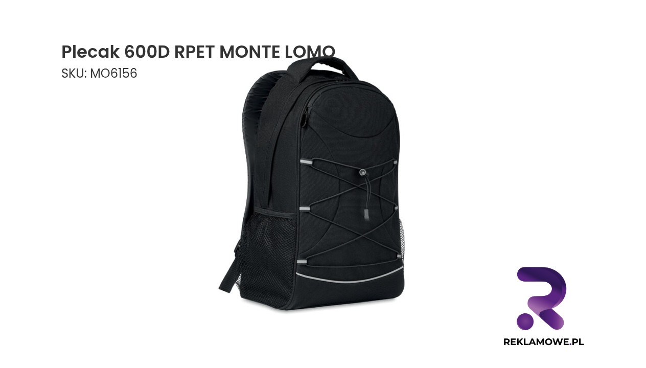 Szaroczarny plecak turystyczny MONTE LOMO z materiału RPET