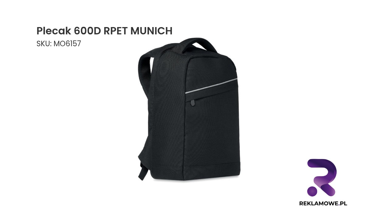 Zdjęcie plecaka MUNICH wykonanego z materiału RPET 600D