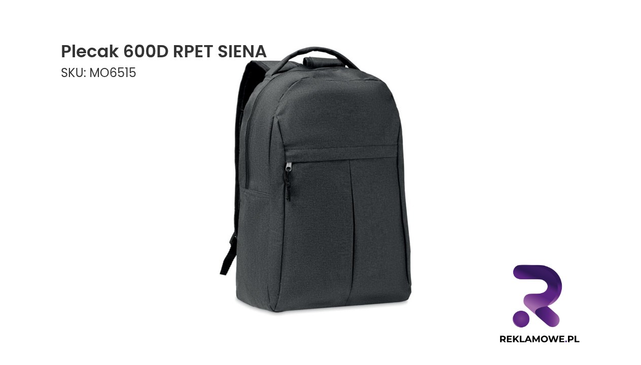 Plecak 600D RPET SIENA Nowoczesny plecak Siena wykonany z materiału RPET 600D