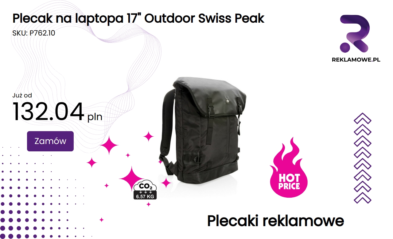 Plecak na laptopa 17 cali Outdoor idealny na wyprawy