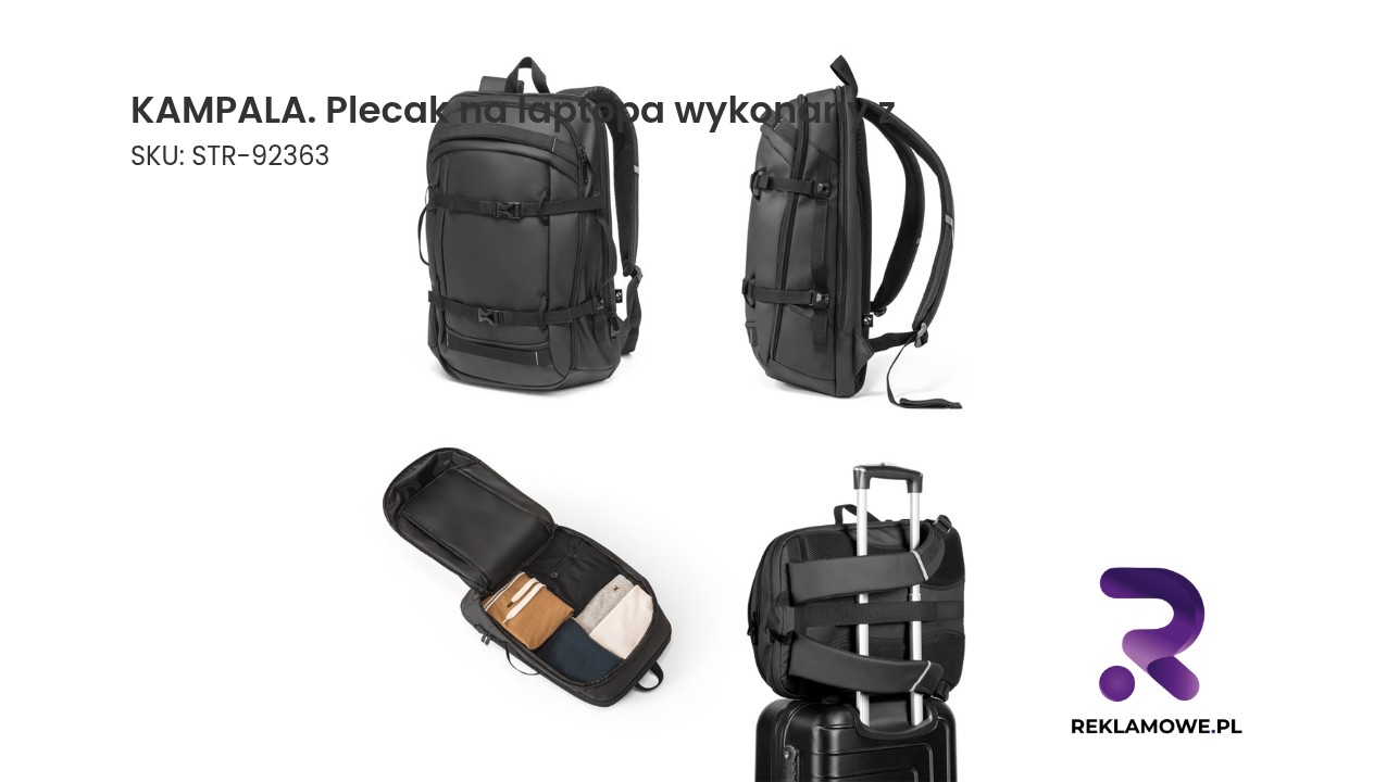 KAMPALA plecak na laptopa wykonany z wysokiej jakości materiału – funkcjonalny plecak do pracy i podróży