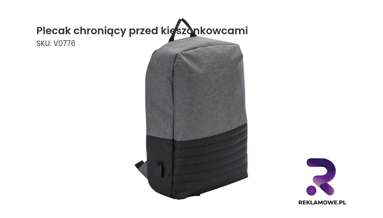 Plecak z funkcją ochrony przed kieszonkowcami