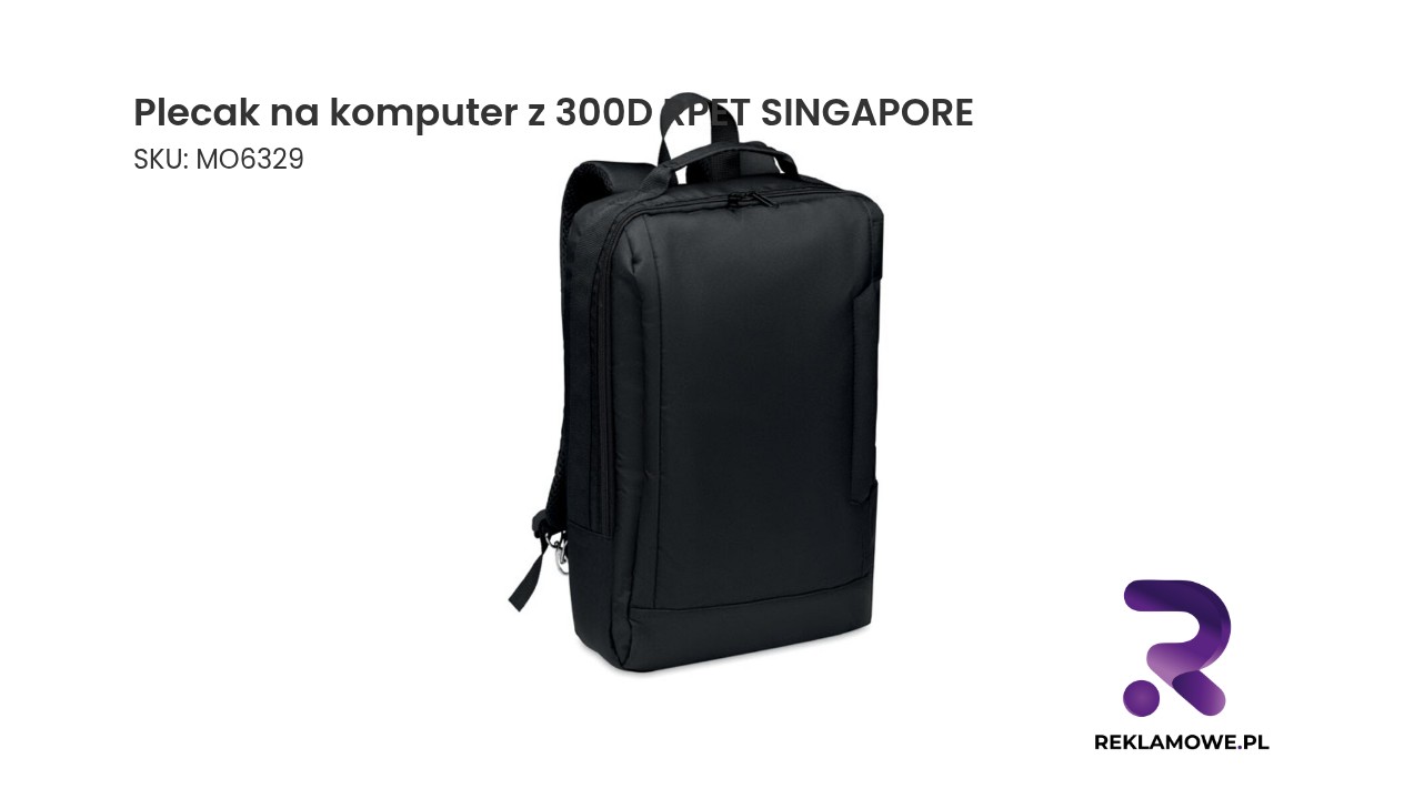 Plecak na komputer z 300D RPET SINGAPORE