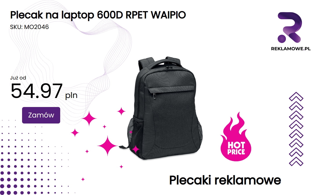 Nowoczesny plecak na laptop 600D RPET Waipio