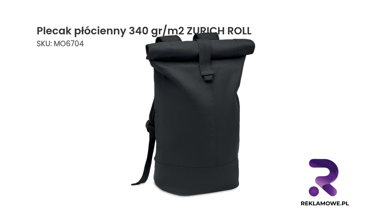Plecak płócienny 340 gr/m2 ZURICH ROLL – wytrzymały plecak materiałowy