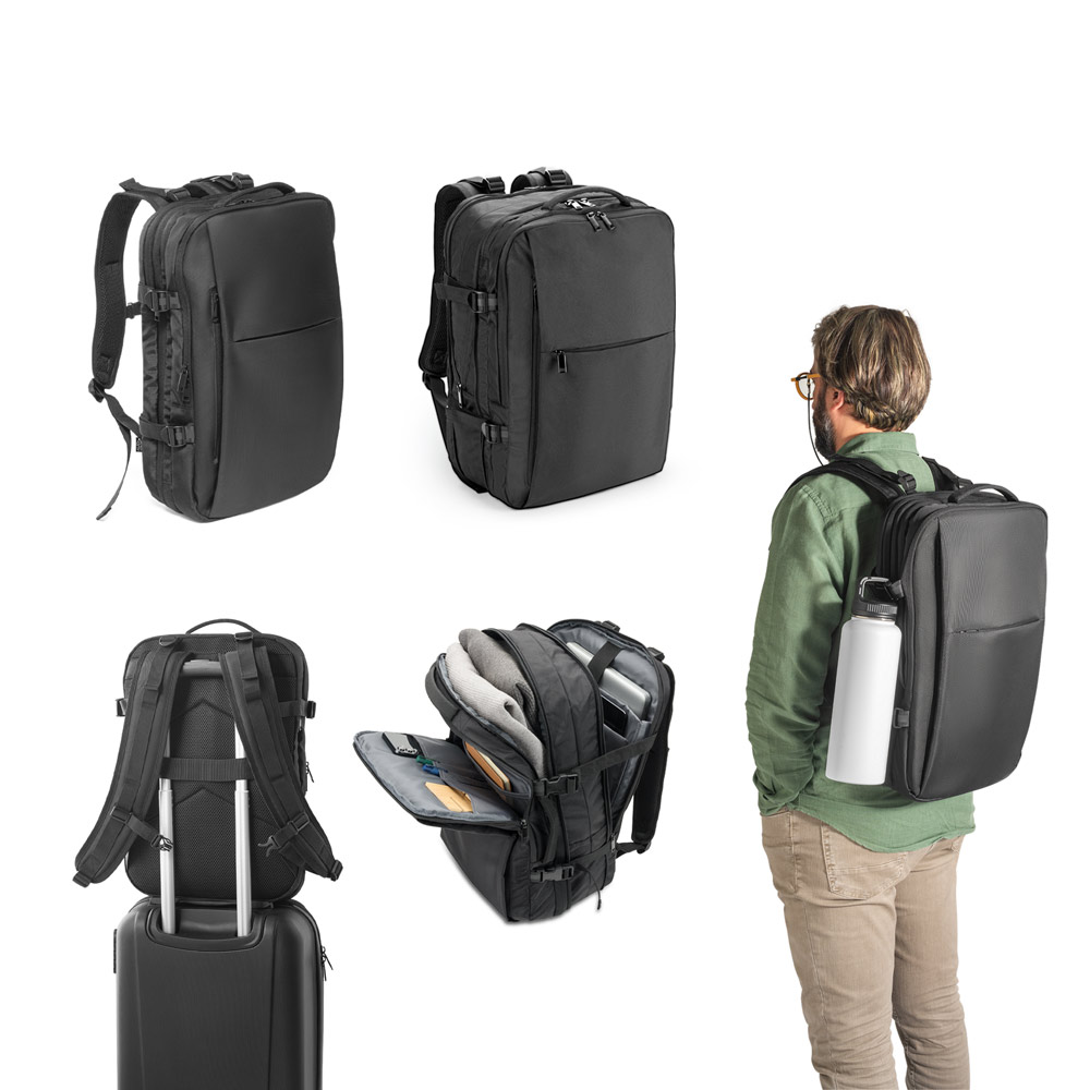 DALLAS. Plecak podróżny z poliestru 600D o wysokiej gęstości z recyklingu na laptopa 17.3” 92318_set