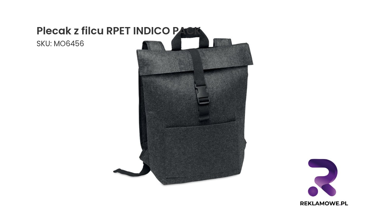 Plecak z filcu RPET INDICO PACK Plecak z filcu RPET INDICO PACK – ekologiczny plecak z recyklingowanego filcu