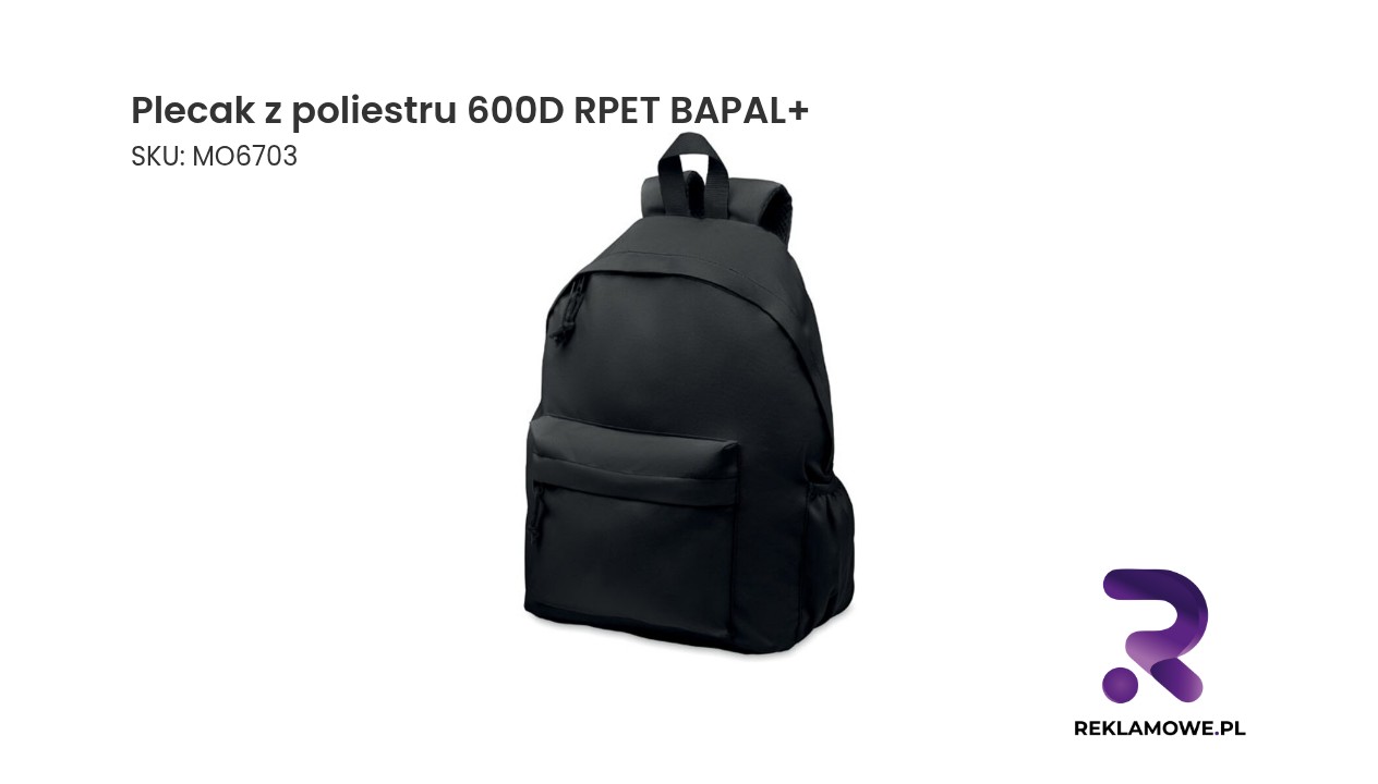 Plecak wykonany z poliestru 600D RPET, model BAPAL+